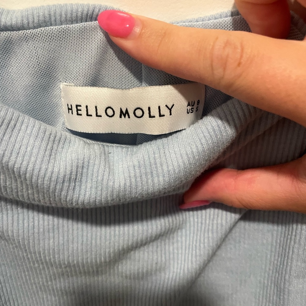 Hello Molly Blue Ruched Mini Dress - Picture 4 of 5
